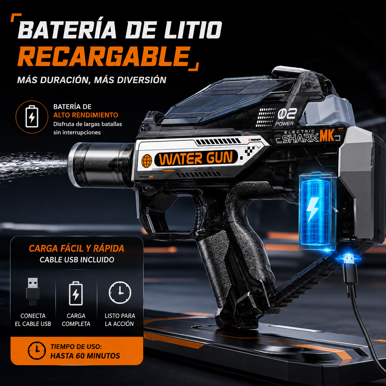 AquaStrike® | Pistola de Agua Eléctrica LED